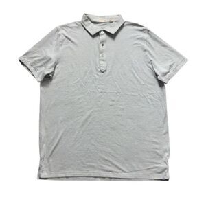 Tasc Performance Organic Cotton Blend Polo Men’s XL White Blue Stripe
